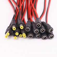 12V DC power Pigtail Female and Male Cable plug wire for CCTV Security